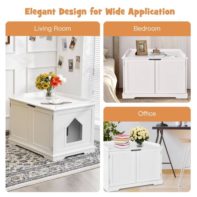 Multifunctional Cat House with Double Doors and Extra Countertop Space