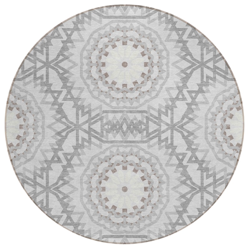 HomeRoots Floral Medallion Transitional Rectangle Outdoor Rug