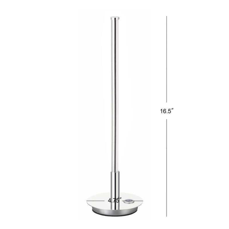 Julian 16.5" LED Integrated Table Lamp, Chrome by JONATHAN Y
