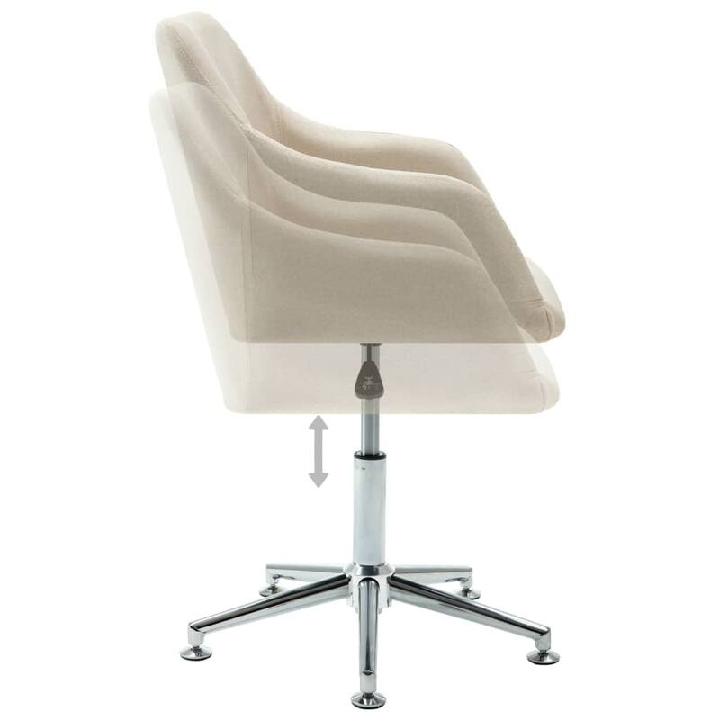 vidaXL Dining Chair 360 Degrees Swivel Accent Desk Chair with Arms Fabric - 21.7" x 20.9" x (30.7"-36.2")