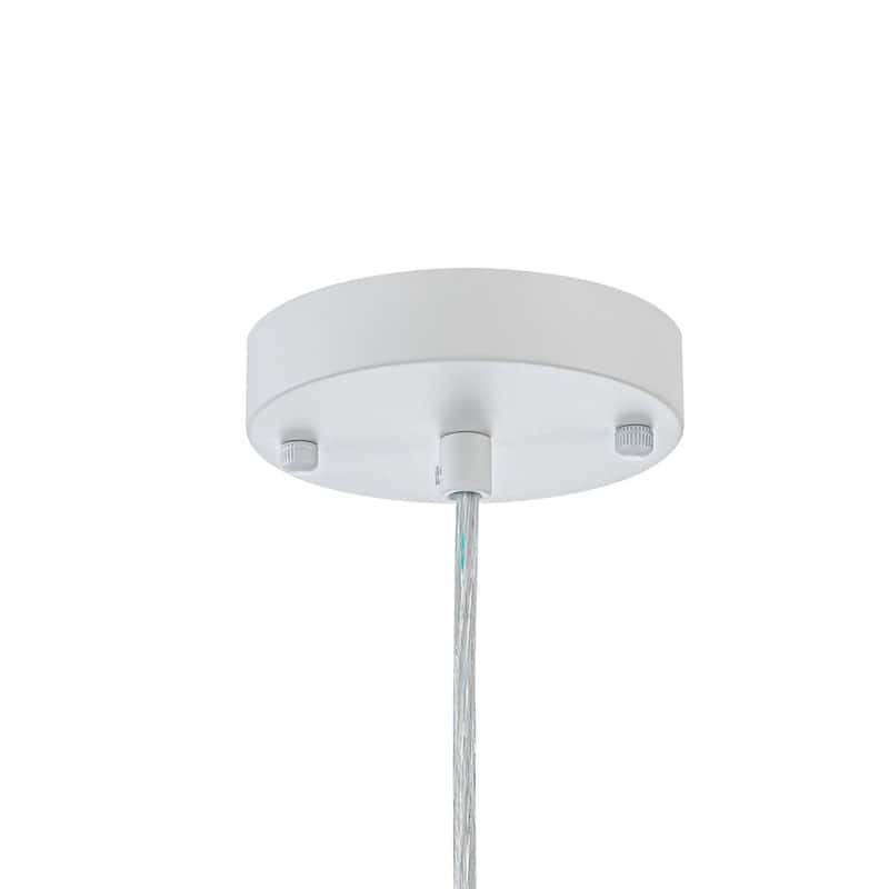 Dimmable Drum 1-Light Hanging Dining Pendant with Silk Shade - 20.1 in