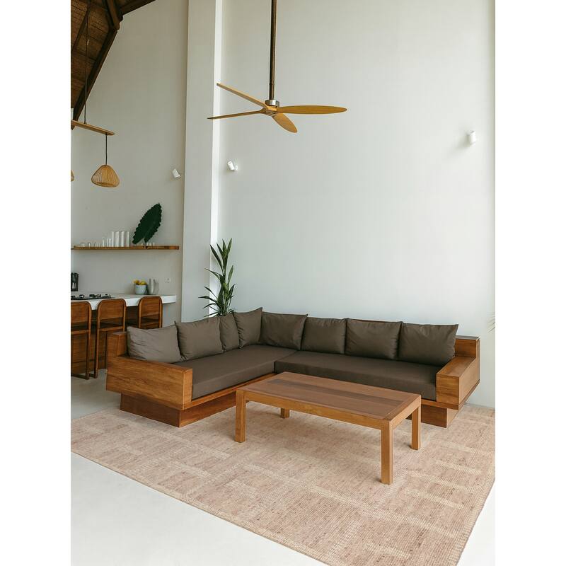 ECARPETGALLERY Hand-knotted Looma Taupe Wool Rug - 7'8 x 9'8