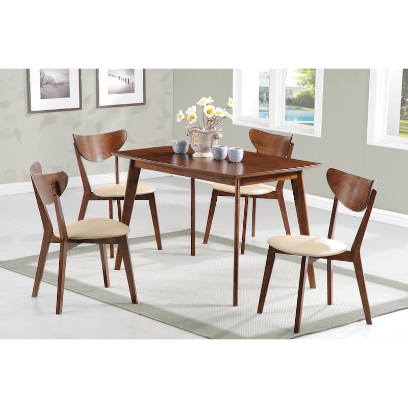 Kersey 5-piece Chestnut Rectangular Dining Table Set - Chestnut