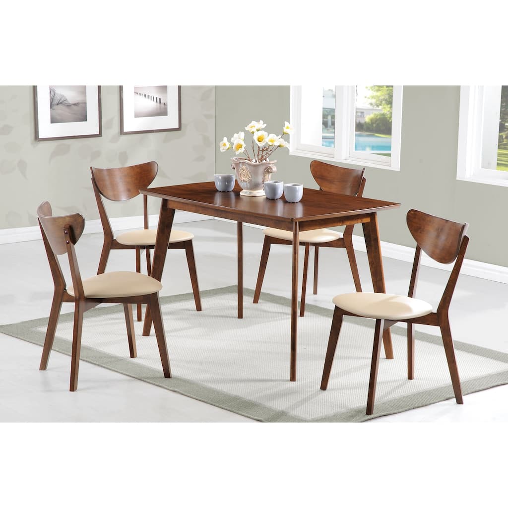Kersey 5-piece Chestnut Rectangular Dining Table Set