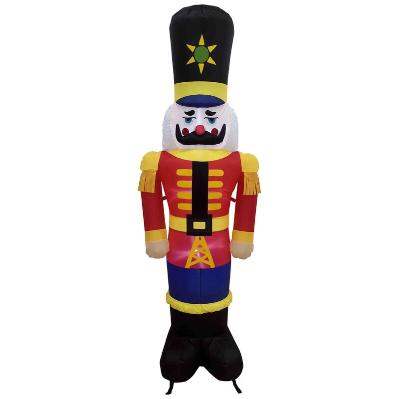 Lighted Inflatable Nutcracker Soldier Outdoor Christmas Decoration - 6.25' - Red