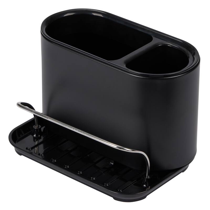 Kitchen Details 3 in 1 Sink Organizer in Matte Black - Black