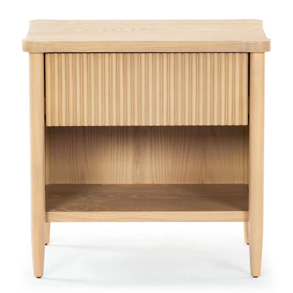 SAFAVIEH Couture Shelbie 1-Drawer Reeded Nightstand, Fully Assembled