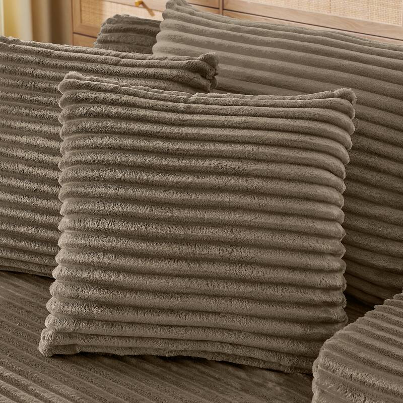 Lazy Sofa Chairs Single Lounge Chairs for Living Room Chaise Lounges with Pillows Fluffy Velvet Fabric Floor Accent Arm Chairs