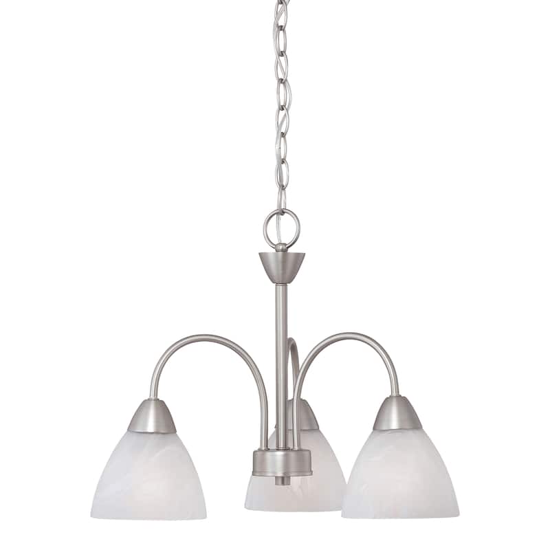 Tia 17.75-inch Wide 3-Light Chandelier in Matte Nickel - 17.75in W x 17.75in D x 14in H - Nickel