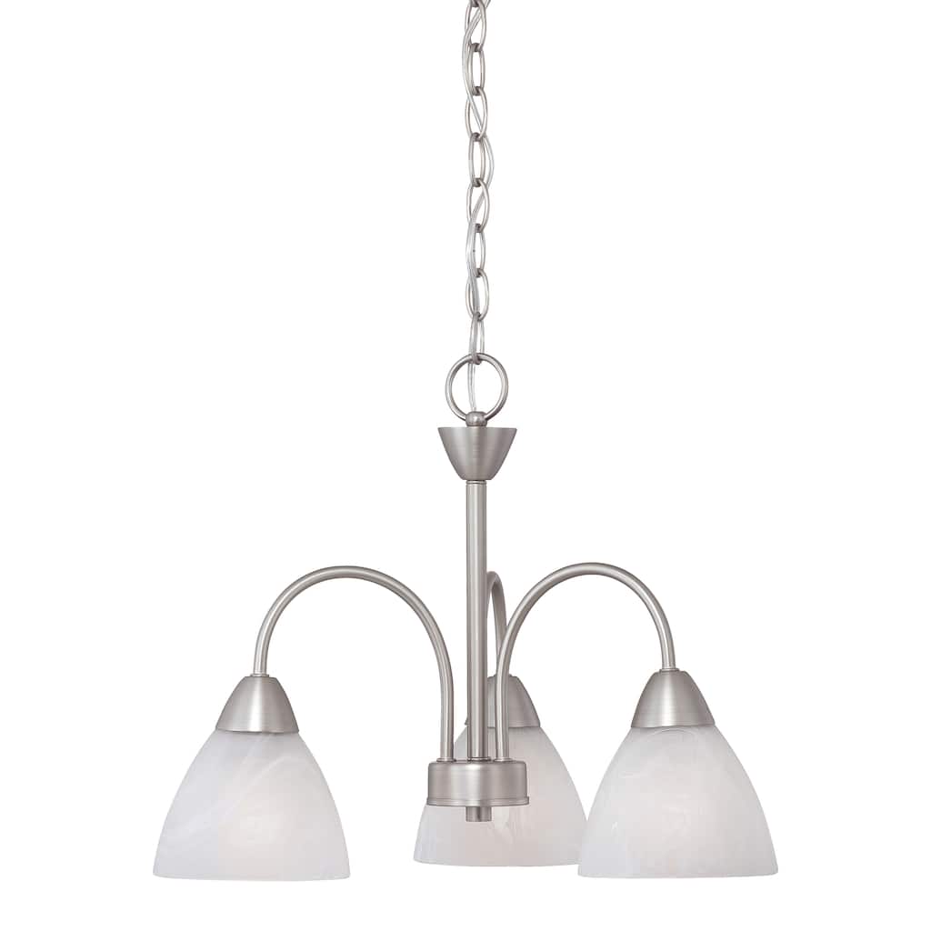 Tia 17.75-inch Wide 3-Light Chandelier in Matte Nickel - 17.75in W x 17.75in D x 14in H