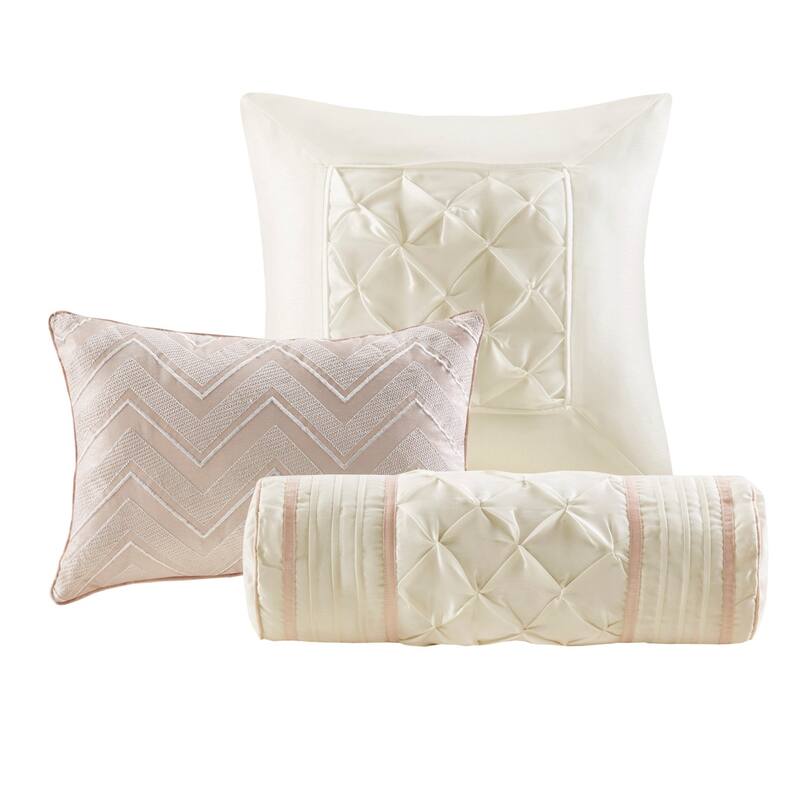 GDF Studio - Laurel 7-Piece Tufted Comforter Set with Decorative Pillows