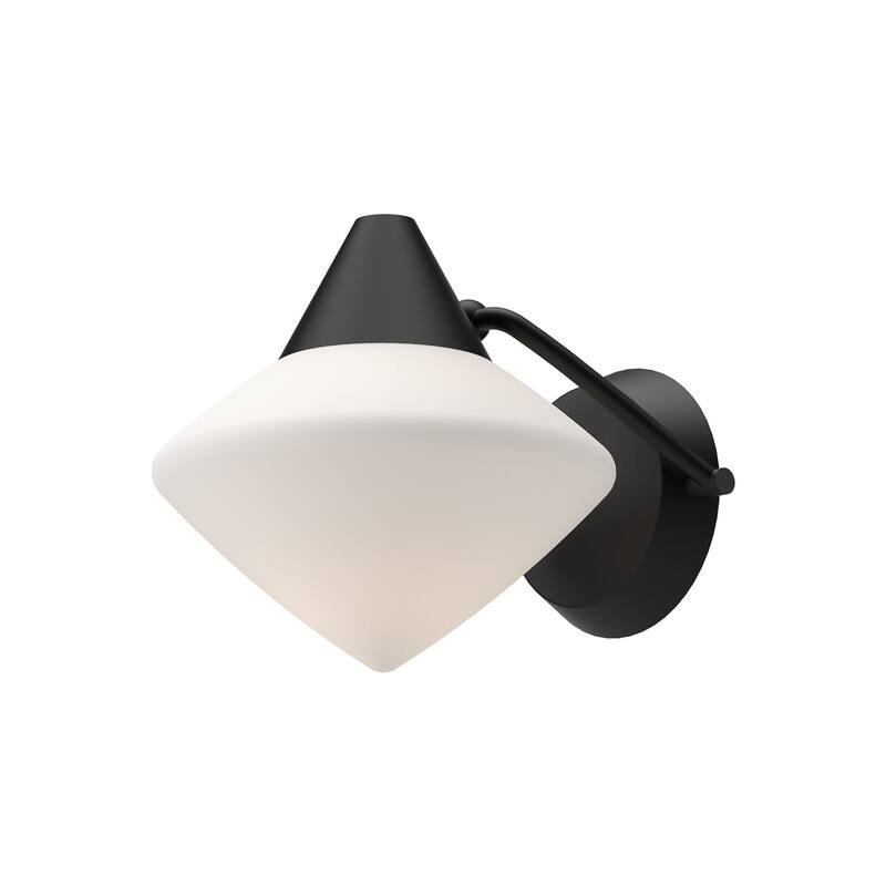 Alora Lighting WV537508OP Nora 8" Tall Wall Sconce with Opal Glass - Matte Black