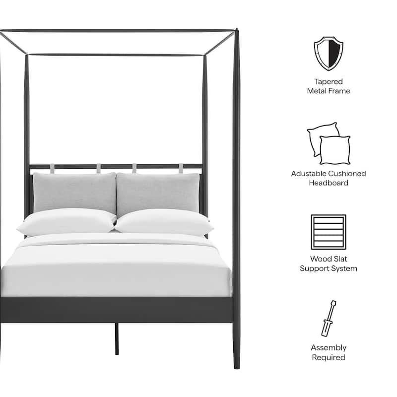 Marlowe 4-Poster Canopy Metal Platform Bed