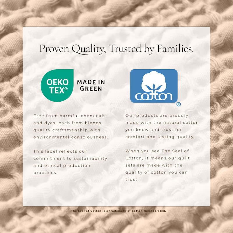 Linery & Co. Cotton Honeycomb Waffle Garment Washed Quilt Set