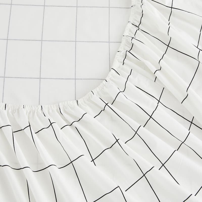 Printed Percale Cotton Black Box Sheet Set and Pillowcases