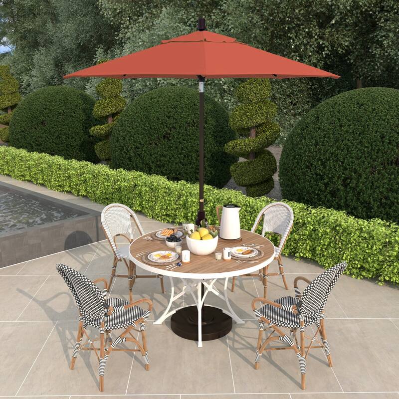 California Umbrella 75' Sun Master Patio Umbrella Bronze Aluminum Pole Fiberglass Ribs Crank Lift Tilt Pacifica