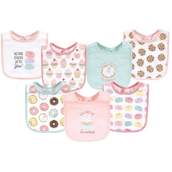 slide 1 of 1, Hudson Baby Infant Girl Cotton Bibs, Sweetest Cupcake, One Size - Sweetest Cupcake - One Size One Size - Sweetest Cupcake