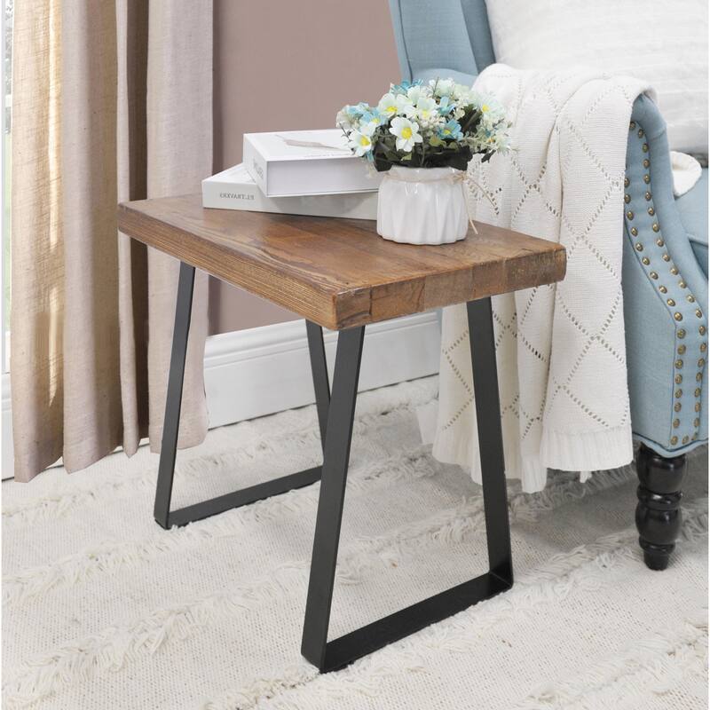 Greenage Wood End Table Rectanglar Bench Stool