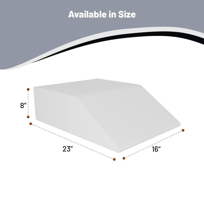 Leg Pillow - Full Foam Top, Leg Rest Elevating Foam Wedge- Relieves and Recovers Foot and Ankle Injury, Leg Pain, White