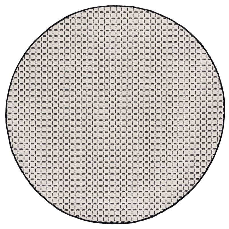 SAFAVIEH Handmade Natural Fiber Vieno Farmhouse Wool Rug - 6' Round - Ivory/Black
