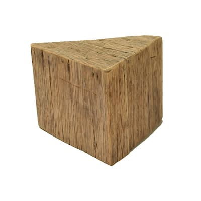 Large Triangle Wooden Side Table - 19.5" - Brown