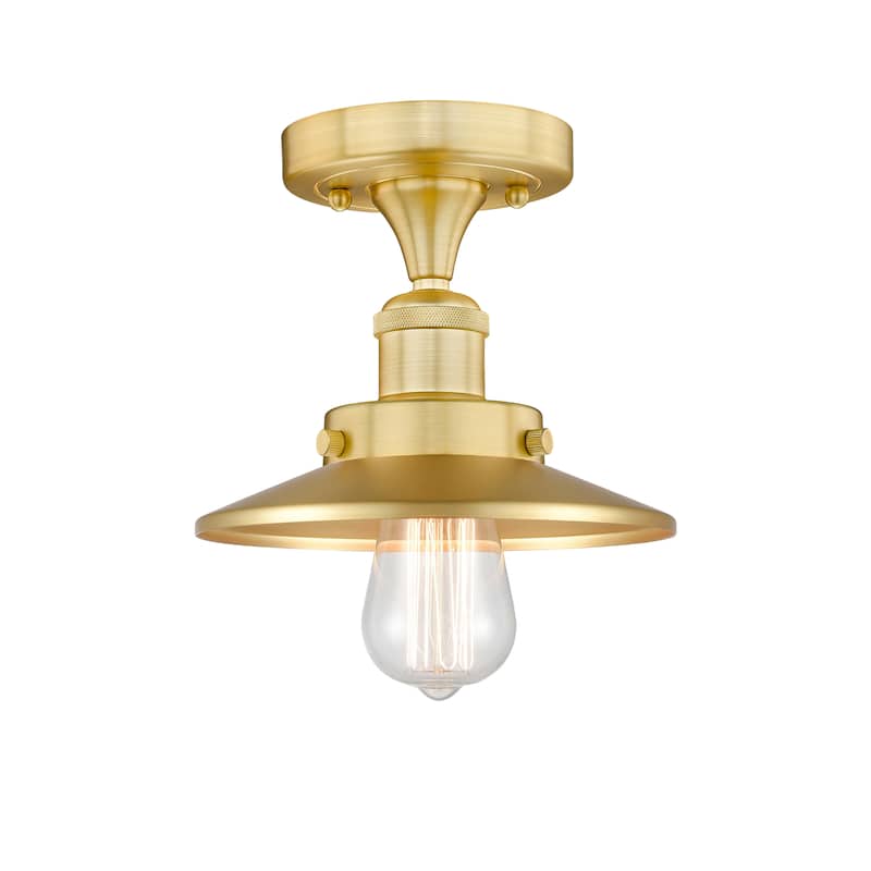 Innovations Lighting Edison - 1 Light 8" Semi-Flush Mount - 2"H Shade - Satin Gold