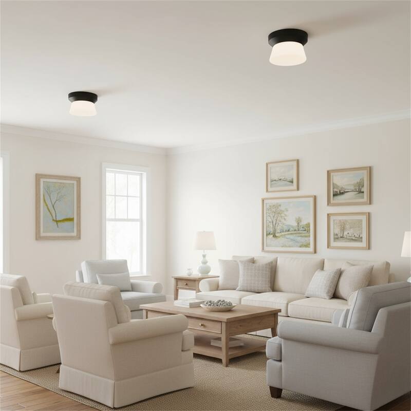 7 inch Black Integrated LED Flush Mount