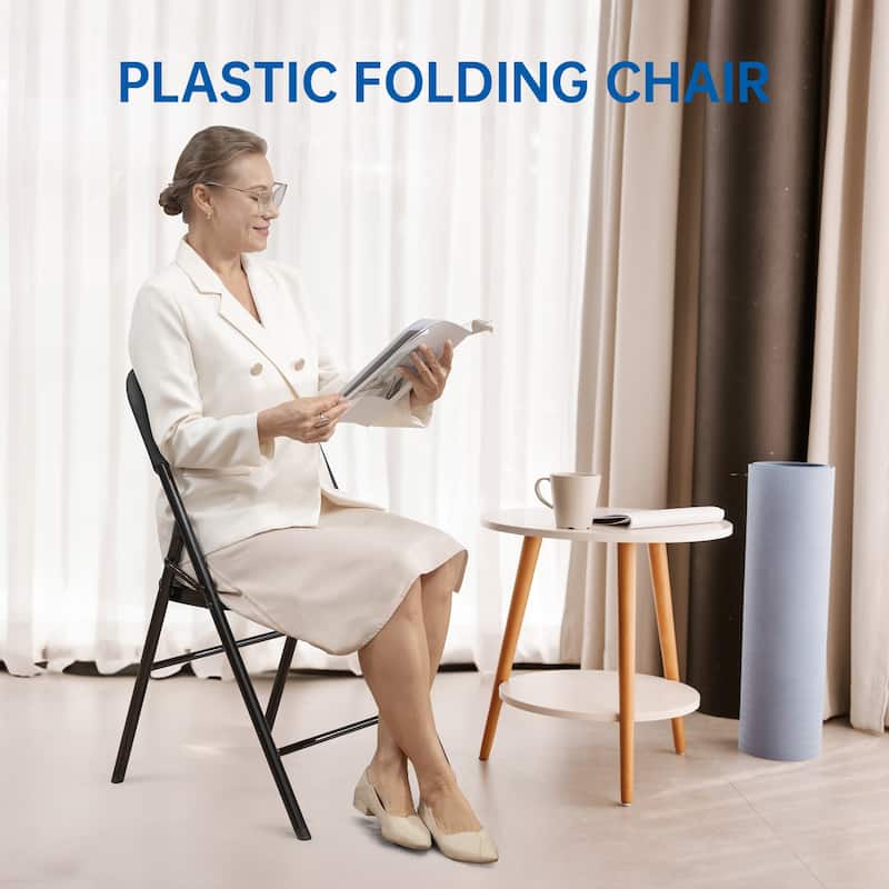 Ukuowu Durable Sturdy Plastic Folding Chair 650lb. Capacity for Events Office Wedding Party Picnic Kitchen Dining