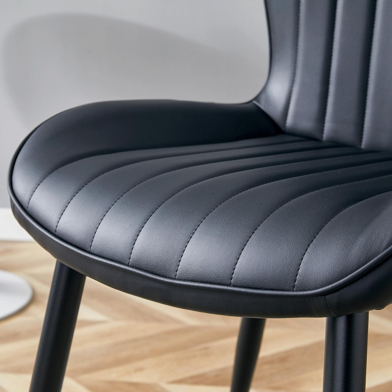 Ergonomic Dining Chair with Extended And Curved Seat Cushions set of 4