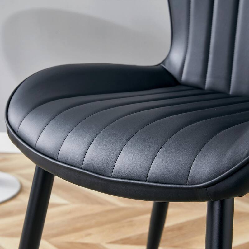 The Minimalist Ergonomic Dining Chair Comes In A Pack Of 4,Extended And Curved Seat Cushions