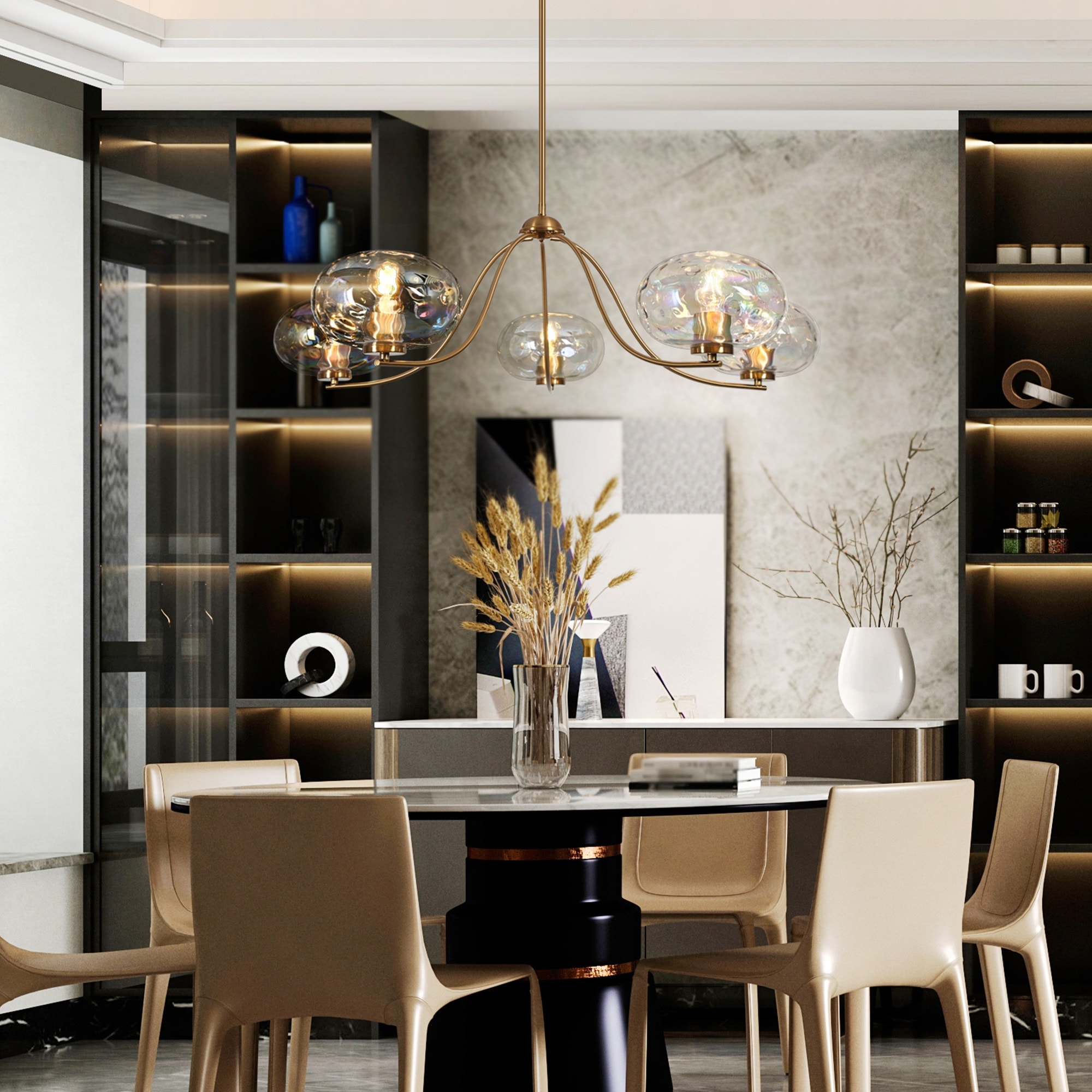 Modern glam chandelier top