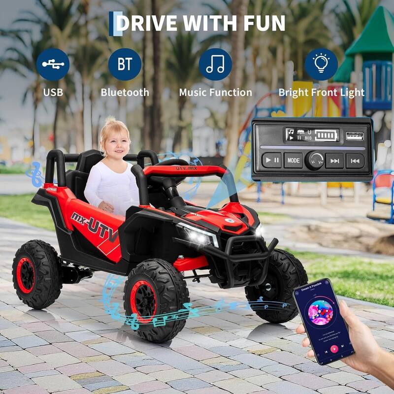 12V Kids Ride On Car,UTV Truck with Remote Control,Electric Vehicle with 4 Spring Suspension
