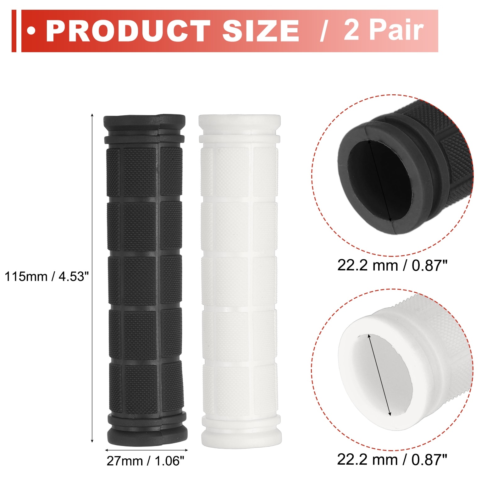 Soft Rubber Handlebar Grips, Bicycle Handlebar Grips - Standard