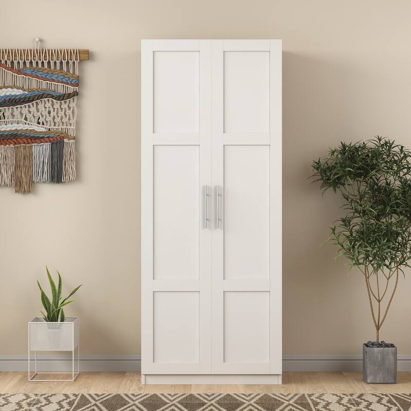 High wardrobe and kitchen cabinet with 2 doors and 3 partitions