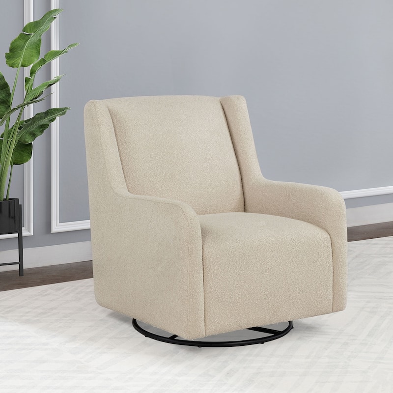 Boucle Upholstered Swivel Glider Chair