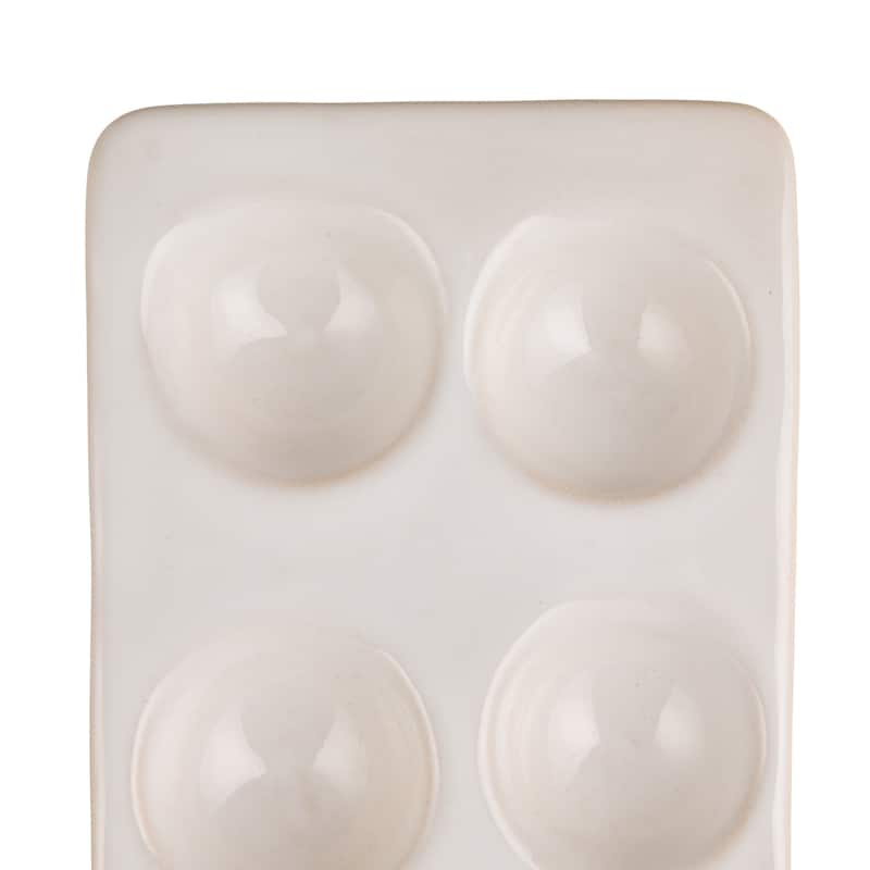 Stoneware Egg Holder - 14.5"L x 4.13"W x 0.5"H