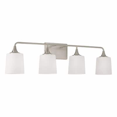Presley 4-light Bath/ Vanity Fixture w/ Soft White Glass