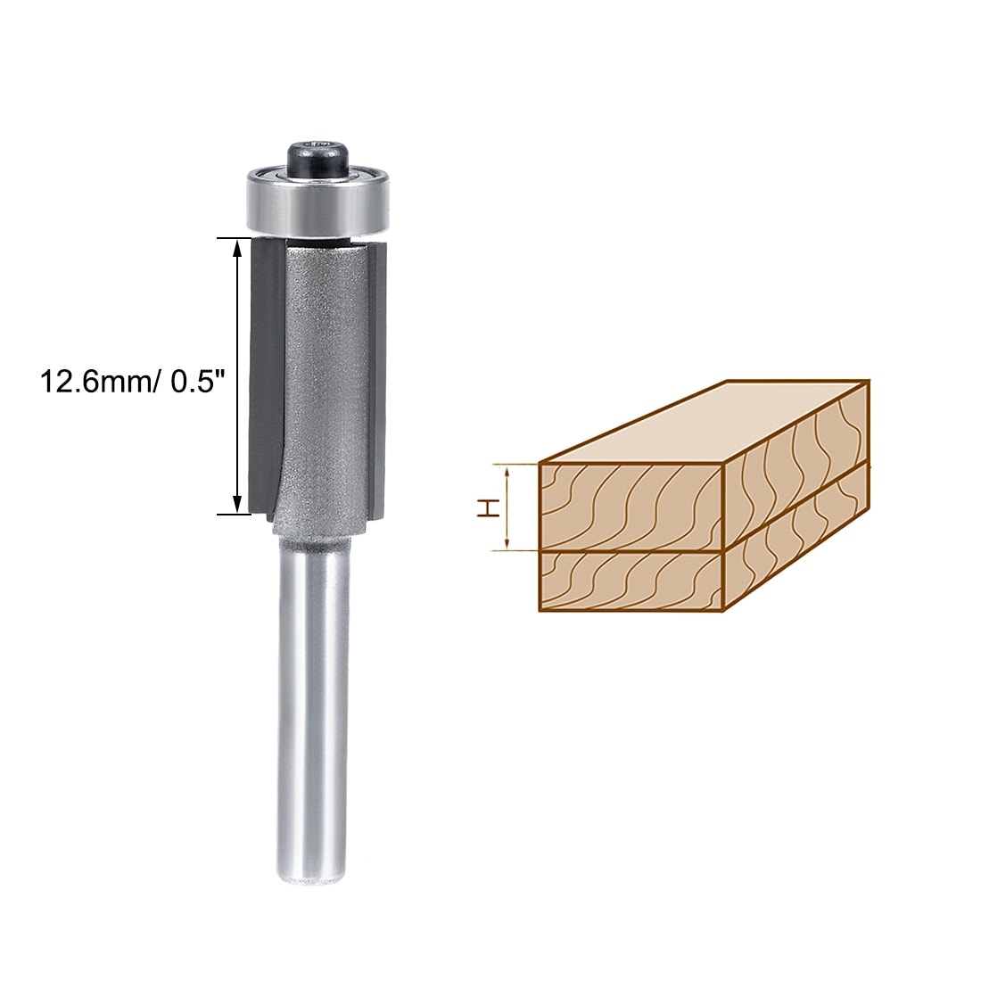 Shop Router Bit 1 4 Shank 1 2 Cut Dia 24 7mm Depth Flush Trim Bit