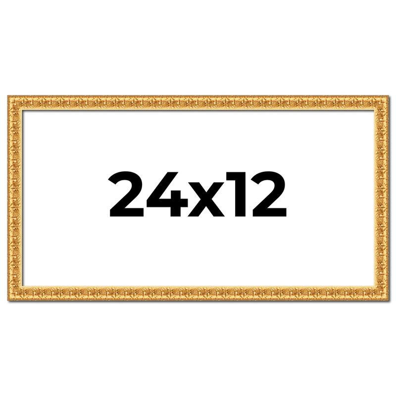 24x12 Frame Gold Real Wood Picture Frame Width 1 inches | Interior