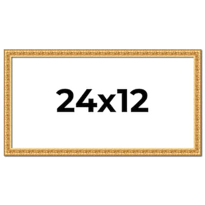 24x12 Frame Gold Real Wood Picture Frame Width 1 inches | Interior