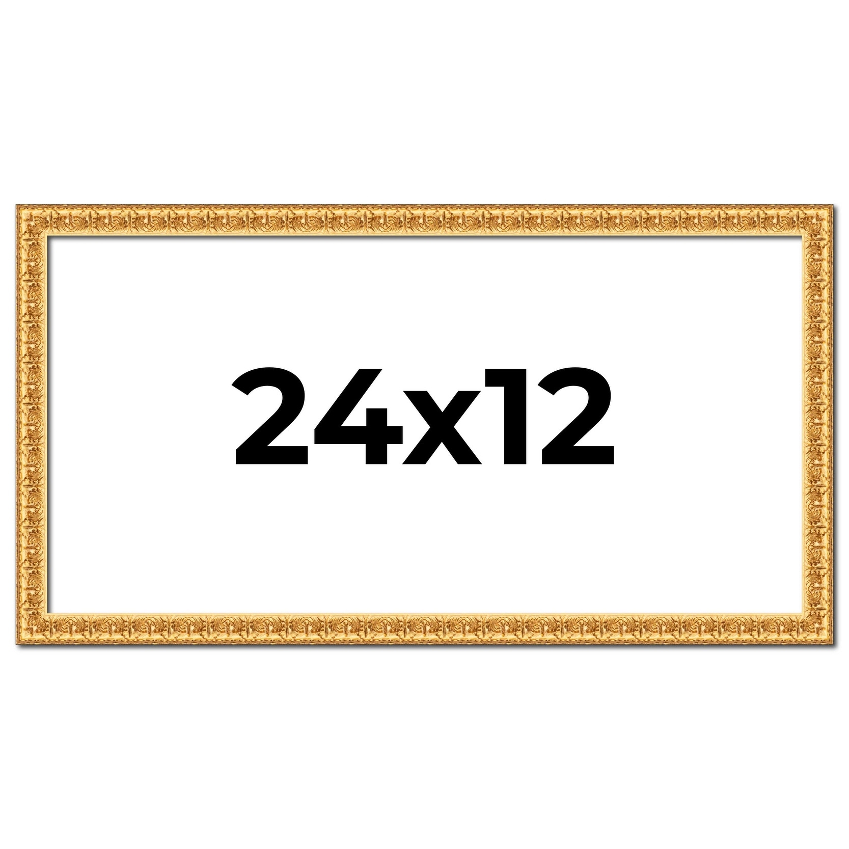 24x12 Frame Gold Real Wood Picture Frame Width 1 inches | Interior