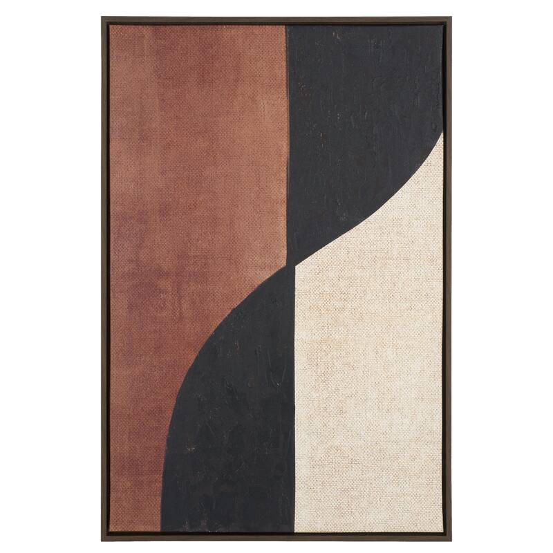 SAFAVIEH Home Meet Me Halfway 24W x 36L-inch Burnt Orange/Black Framed Wall Art - Burnt Orange/Black