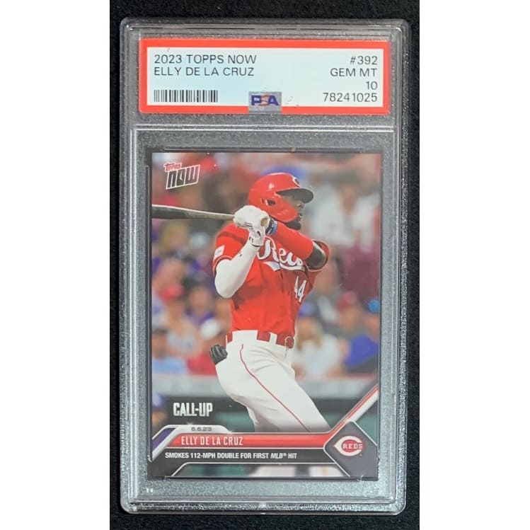 Elly De La Cruz 2023 Topps Now 1st Hit Baseball Rookie Card #392 Graded PSA 10 - 8'6" x 11'6"