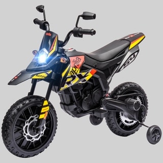 12V Battery Powered Kids Motorcycle with Aprilia License, Training Wheels, Spring Suspension, LED Light & USB Music Port