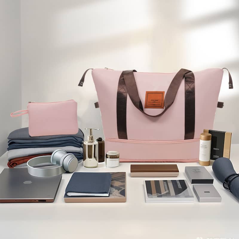 3 Piece Carry on Luggage Set, ABS Hardshell Lightweight Durable Suitcase with Wheels and Duffel Bag & Toiletry Bag, for Travel