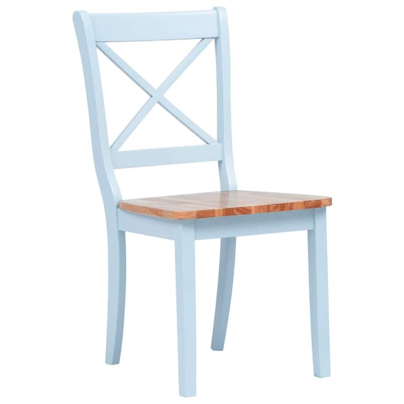 vidaXL 2/4x Dining Chairs Solid Wood Rubber Dining Room Chair Multi Colors - 17.9" x 20.5" x 35.4"
