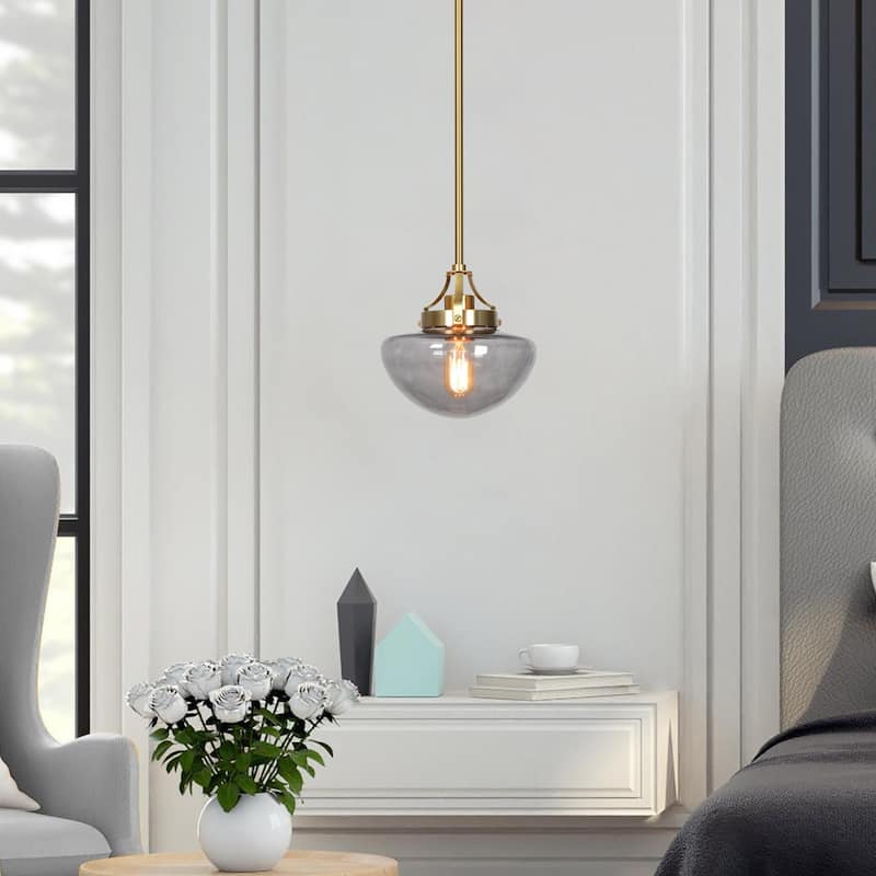 Modern 1-Light Gold Glass Pendant Light Kitchen Island Lights for Dining Room
