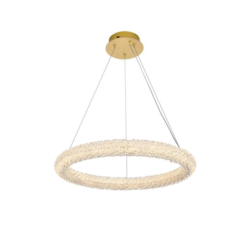 Indigo Home 24 inch Adjustable LED Chandelier - Satin Gold