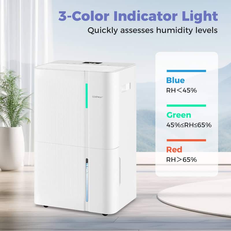 Costway 74 Pints Dehumidifier for Home 6000 Sq.Ft Dehumidifier with - See Details