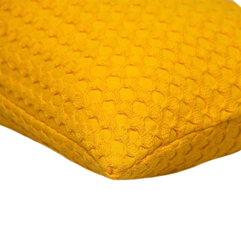 HomeRoots 14" X 26" Yellow Cotton Lumbar Throw Pillow With Texture